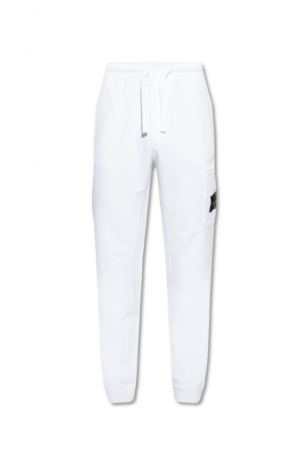 White Sweatpants with logo Stone Island SchaferandweinerShops Micronesia Kenzo Tiger Crest Track Pants